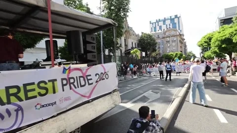 Bucharest draws 30,000 people for Pride March, Bucarest, RO - 13 Jun 2026 Video stock 337571462