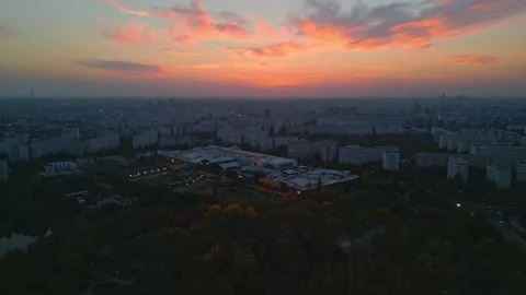 Bucharest Drone View in a Autumn Day Stock Footage 220520918