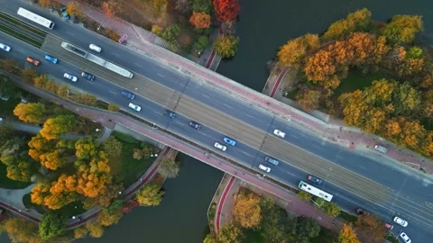 Bucharest Drone View in a Autumn Day Stock Footage 220521070