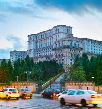 Bucharest at dusk, Romania Stock Photos