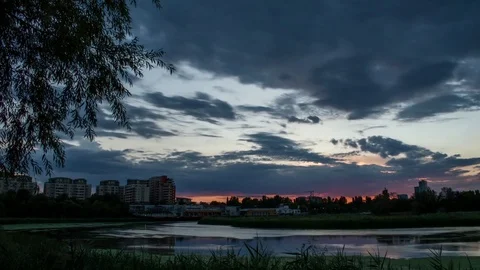 Bucharest Lake sunset Timelapse Video stock 71766210