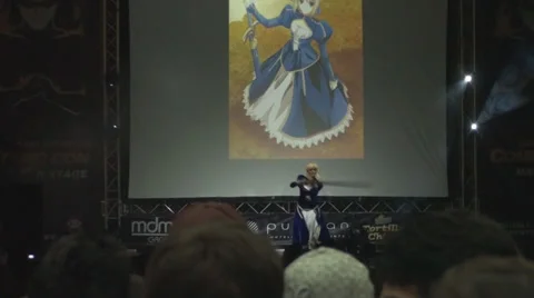 Bucharest, May The 10th, Eastern European Comic Con, Cosplayer On Stage Dancing Video stock 38351440