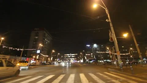 Bucharest By Night Stock Footage 10569079
