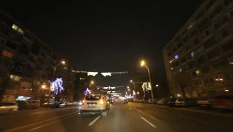 Bucharest By Night Stock Footage 10569081