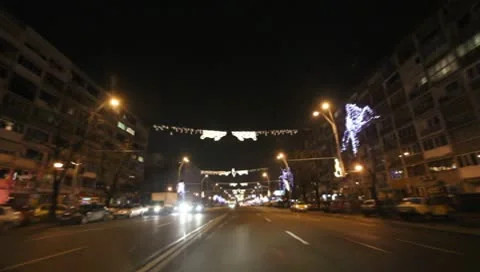 Bucharest By Night Stock Footage 10569086