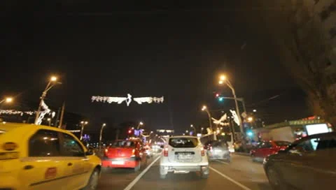 Bucharest By Night Stock Footage 10569099