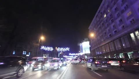 Bucharest By Night Stock Footage 10569110
