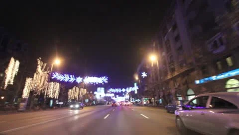 Bucharest By Night Stock Footage 10569141