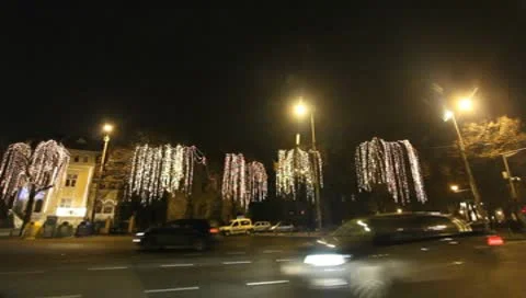 Bucharest By Night Stock Footage 10569209