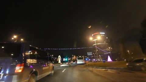Bucharest By Night Stock Footage 10569297
