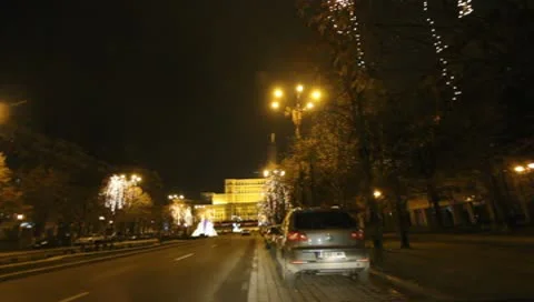 Bucharest By Night Stock Footage 10569737
