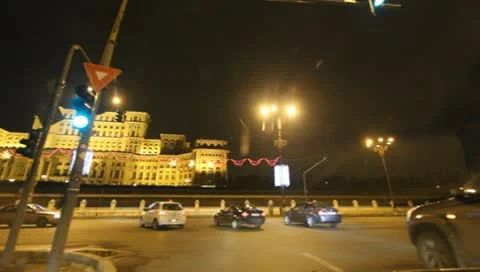Bucharest By Night Stock Footage 10569799