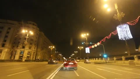 Bucharest By Night Stock Footage 10569844