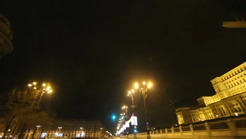 Bucharest By Night Stock Footage 10570643
