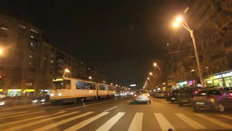 Bucharest By Night Stock Footage 10571006
