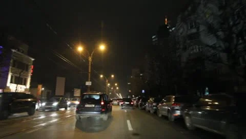 Bucharest By Night Stock Footage 10571053
