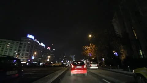 Bucharest By Night Stock Footage 10571084
