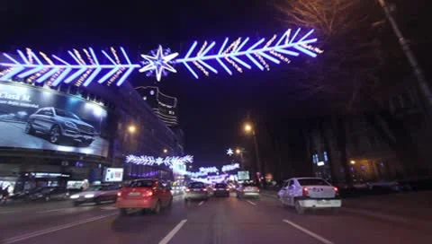 Bucharest By Night Stock Footage 10571120