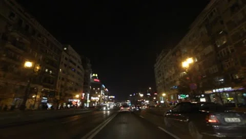 Bucharest By Night Stock Footage 10571153