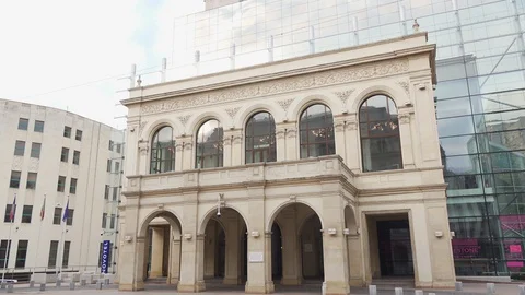 Bucharest Old Center is empty due to COVID-19 restrictions Stock Footage 128233487