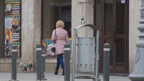 Bucharest Old Center is empty due to COVID-19 restrictions Stock Footage 128234357