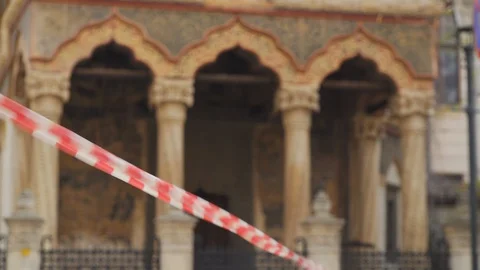 Bucharest Old Center is empty due to COVID-19 restrictions Stock Footage 128236335