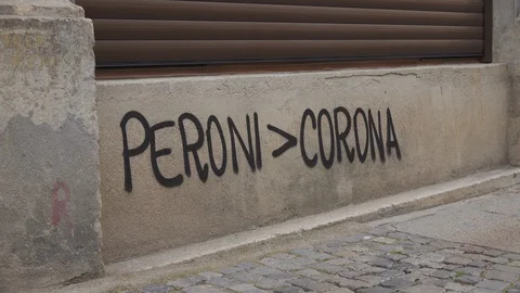 Bucharest Old Center is empty due to COVID-19 restrictions Stock Footage 128237594