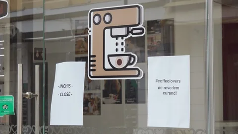 Bucharest Old Center is empty due to COVID-19 restrictions Stock Footage 128238659