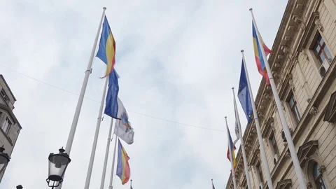 Bucharest Old Center is empty due to COVID-19 restrictions Stock Footage 128238871