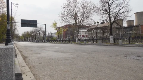Bucharest Old Center is empty due to COVID-19 restrictions Stock Footage 128240345
