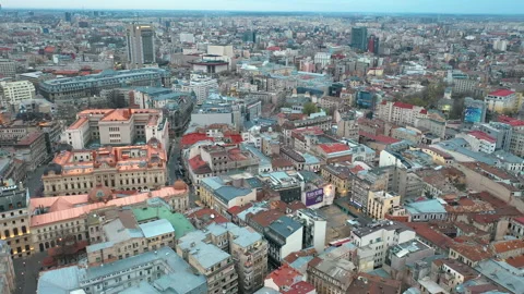 Bucharest Old Town Empty street, Coronavirus Lockdown, April 3th 2020. Stock Footage 132277418