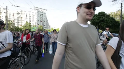 Bucharest Protest Romania Forest Rally Mass Logging Stock Footage 49897304