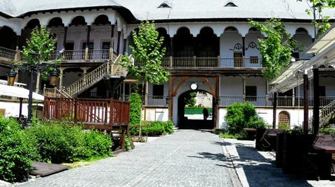 Bucharest, Romania -  Architecture of Manuc's  Inn 1808 - protune Stock Footage 37984663