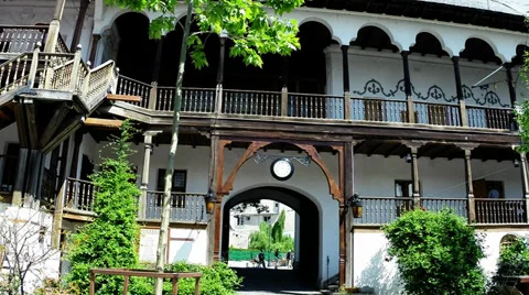 Bucharest, Romania -  Architecture of Manuc's  Inn 1808 - protune Stock Footage 37985039