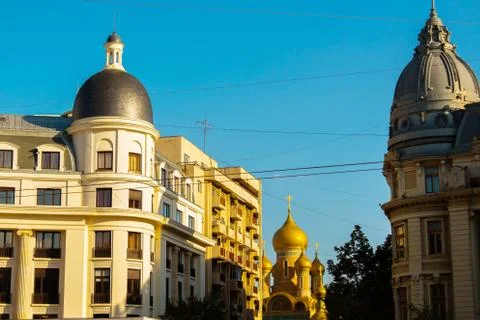BUCHAREST, ROMANIA - AUGUST 2019: Bucharest Old Town, a mix of history, local Stock Photos