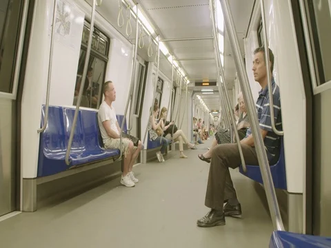 BUCHAREST, ROMANIA - AUGUST 4TH 2017: time lapse of people riding the metro Stock Footage 78991336