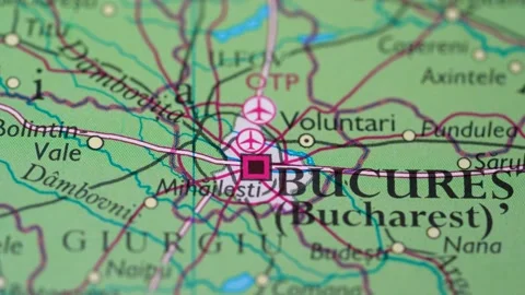 Bucharest, Romania highlighted on a world map 4K Stock Footage 300656791