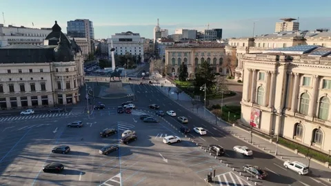 BUCHAREST, ROMANIA - JUNE 15, 2025: Traffic at Calea Victoriei Видео 335392504