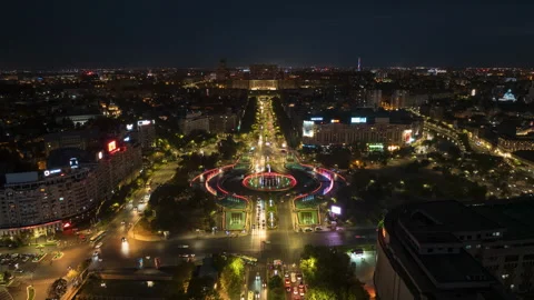 Bucharest, Romania - September 12, 2024: Time lapse of cars moving Stock Footage 283698262
