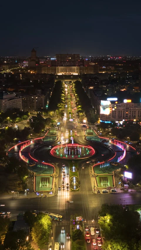 Bucharest, Romania - September 12, 2024: Time lapse of cars moving Stock Footage 283703075