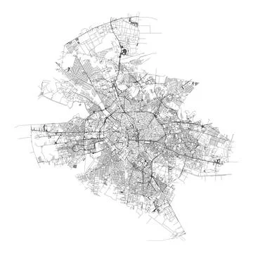 Bucharest Romania street map Stock Illustration