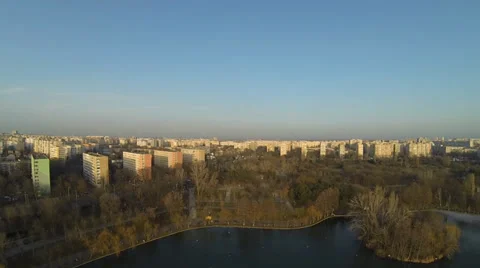 Bucharest Skyline View From A Drone Stock Footage 35416849