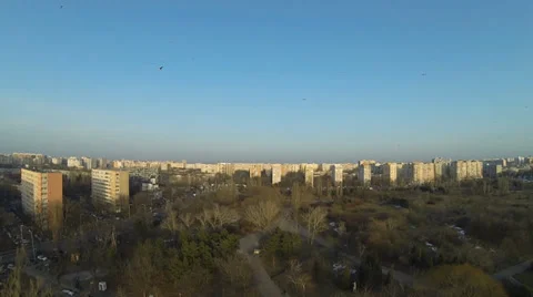 Bucharest Skyline View From A Drone Stock Footage 35417064