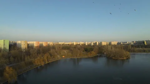 Bucharest Skyline View From A Drone Stock Footage 35417069