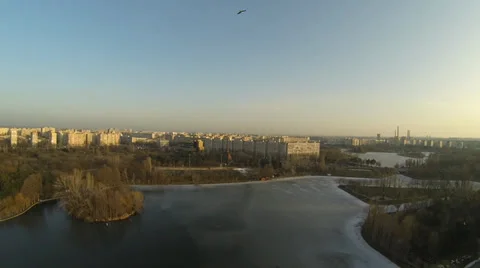 Bucharest Skyline View From A Drone Stock Footage 35417104
