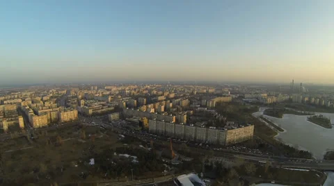 Bucharest Skyline View From A Drone Stock Footage 35417645
