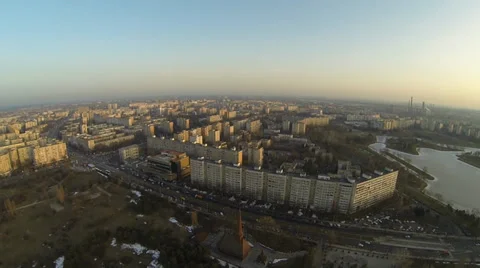 Bucharest Skyline View From A Drone Stock Footage 35417703