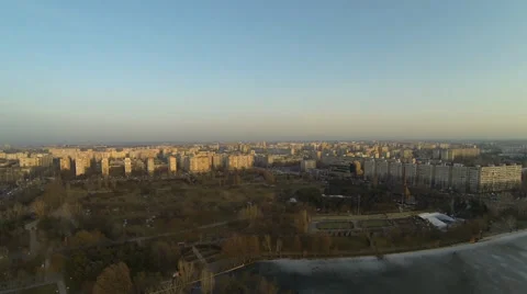 Bucharest Skyline View From A Drone Stock Footage 35417768
