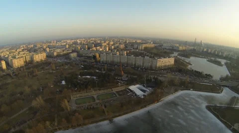 Bucharest Skyline View From A Drone Stock Footage 35417805