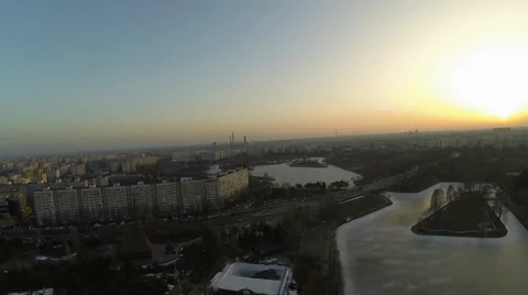 Bucharest Skyline View From A Drone Stock Footage 35417951